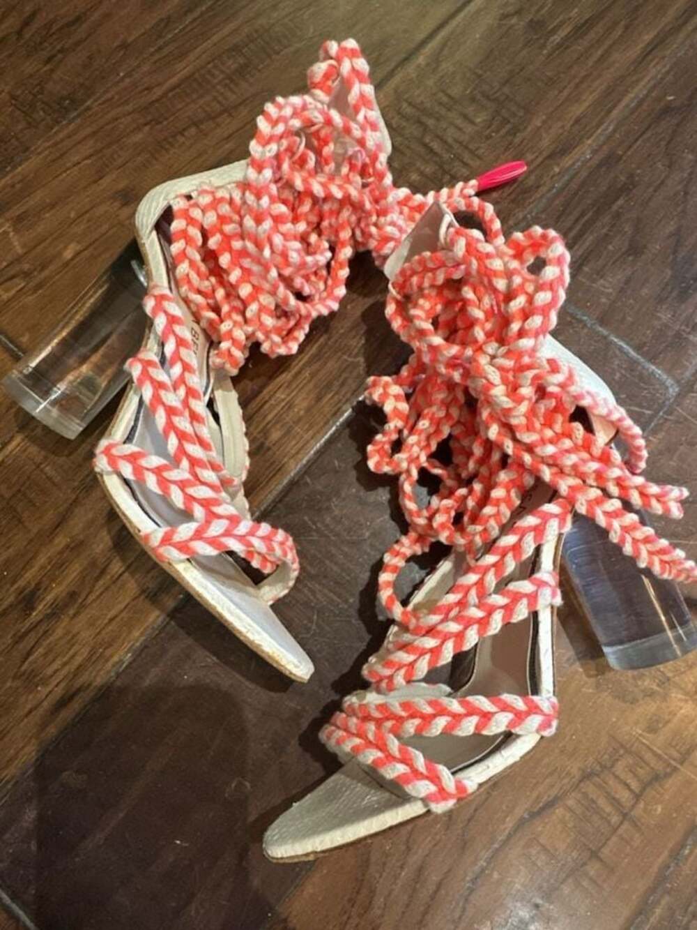 Francesca Bellavita Don't Call Me Doll Neon Rope Lace-Up Heels Size 39